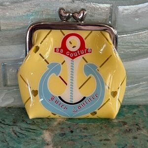 Juicy Couture Yellow Anchor Nautical Coin Purse